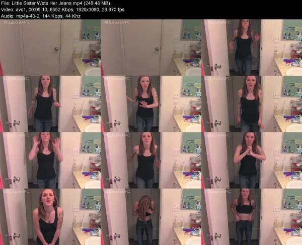 Little Sister Wets Her Jeans