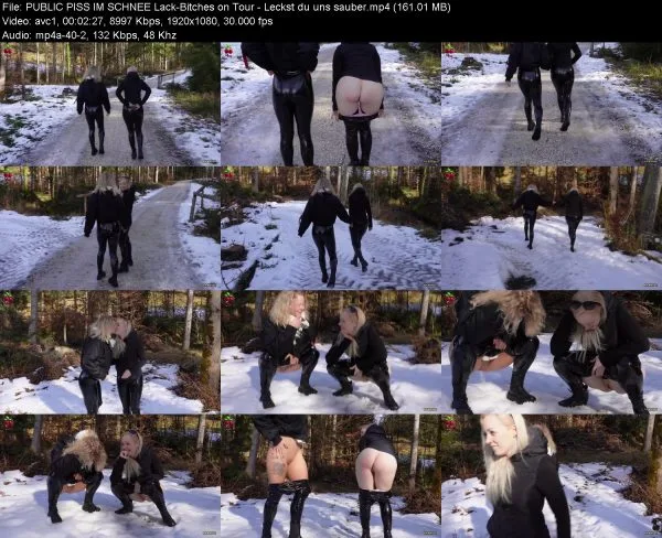 PUBLIC PISS IM SCHNEE Lack-Bitches on Tour – Leckst du uns sauber
