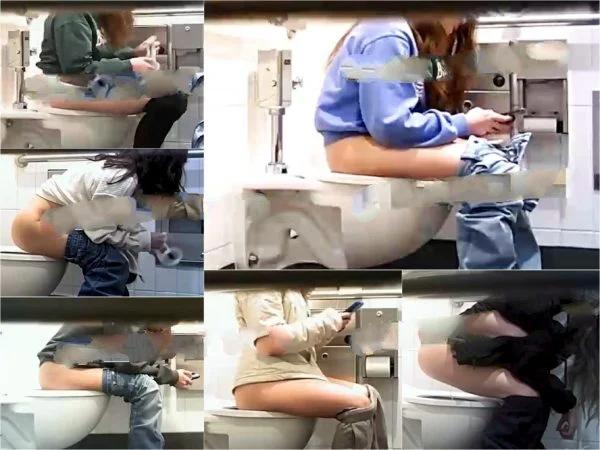 Hot Girls In Student Toilet 4-6 Public Restroom