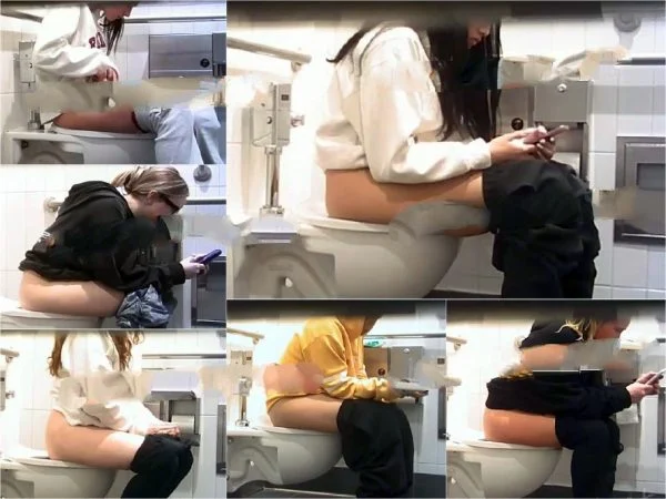Hot Girls In Student Toilet 4-6 Public Restroom