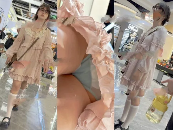 【KFC】JK制服学生妹和闺蜜逛街。黑丝水手服黑内前后CD[某房原版]