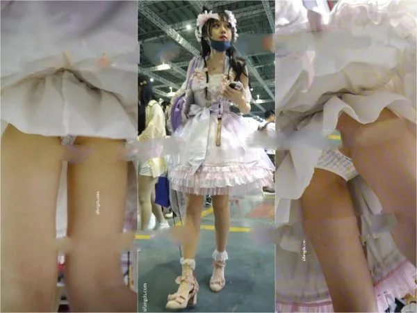 スタイル抜群の婦警さんがお嬢様コスプレ.胸を半分露出させて写真撮られまくり