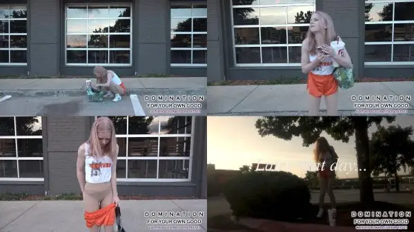 Hooter Girl pees in the parking lot at work