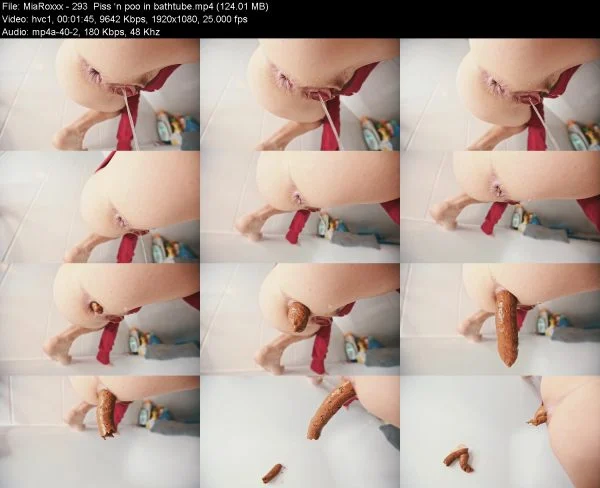 MiaRoxxx – 293  Piss ‘n poo in bathtube