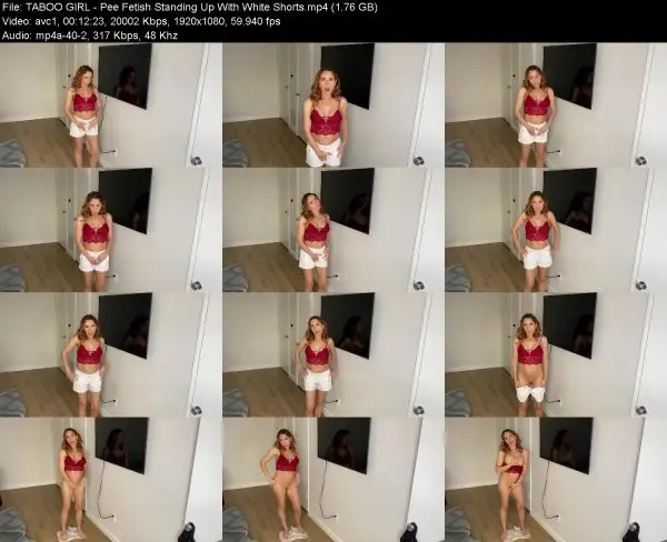TABOO GIRL – Pee Fetish Standing Up With White Shorts