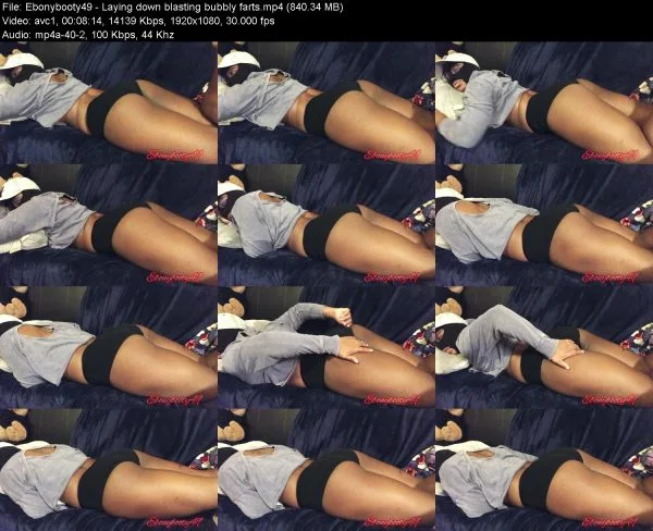 Ebonybooty49 – Laying down blasting bubbly farts