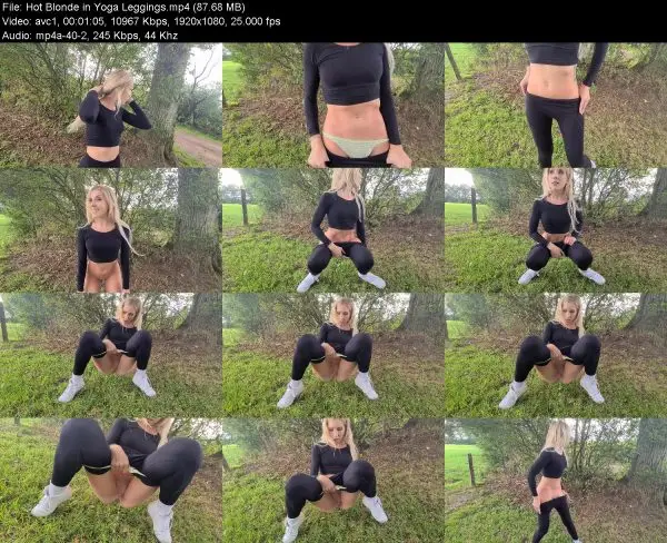 Hot Blonde in Yoga Leggings