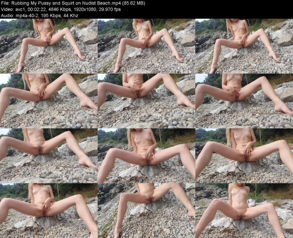 Rubbing My Pussy and Squirt on Nudist Beach