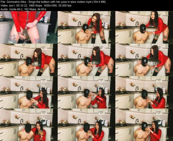 Dominatrix Nika – Sings the bottom with her juice in slow motion