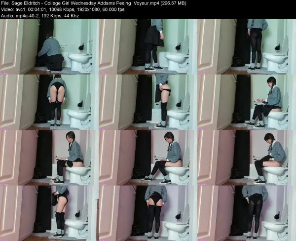 Sage Eldritch – College Girl Wednesday Addams Peeing Voyeur