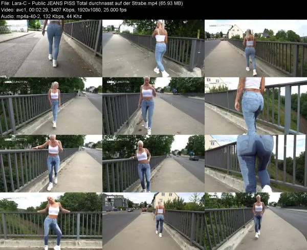 Lara-C – Public JEANS PISS Total durchnasst auf der Strabe