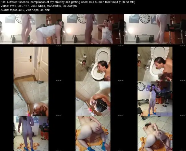 Different scenes, compilation of my chubby self getting used as a human …