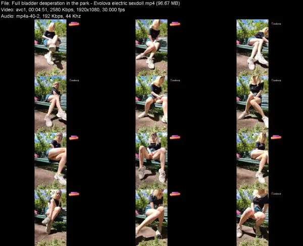 Full bladder desperation in the park – Evolova electric sexdoll