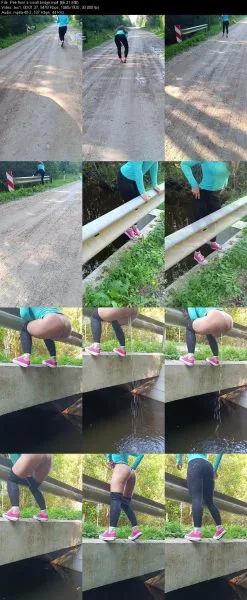Pee from a small bridge