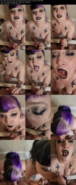 Goth human urinal piss slut desperate for fill of piss & cum