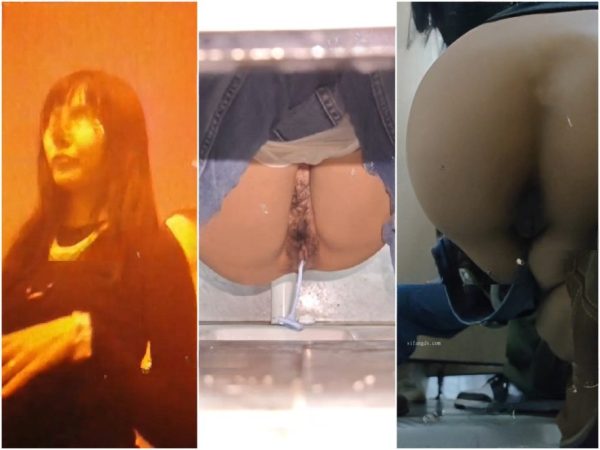 ✅【最高級トイレショット】バーのトイレでバイブレーターを使ってオーラルセックスをしているカップルがカメラに捉えられました。 Girls on t…