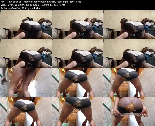 PrettyEbonies – Monster panty poop in a dirty room