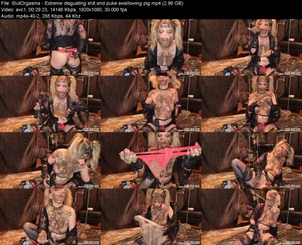 SlutOrgasma – Extreme disgusting shit and puke swallowing pig
