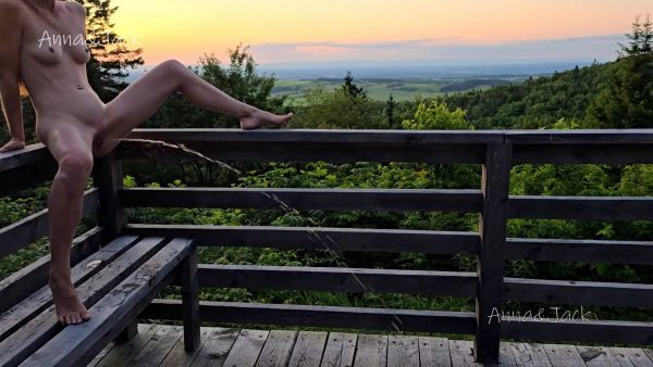 Watch me peeing everywhere ! Risky outdoor hotwife pissing