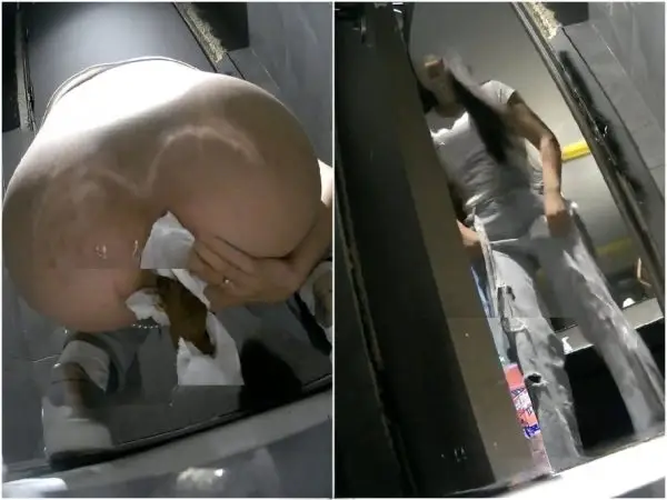 【トイレショット】スナックの女の子が排便中に、途中でうんちが詰まったので手で引っ張り出しました。 Hidden Camera