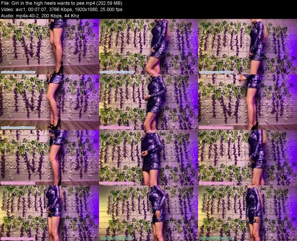 Girl in the high heels wants to pee
