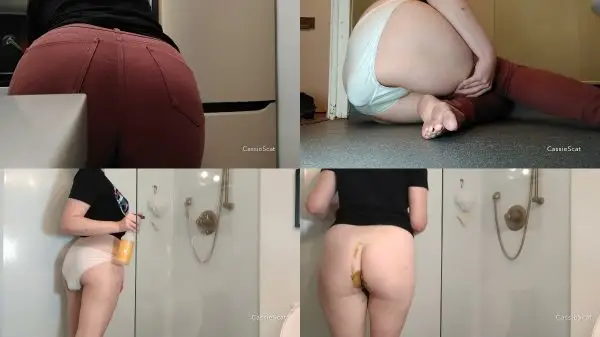 CassieScat – Panties Bulge while Cassie Avoids the Toilet
