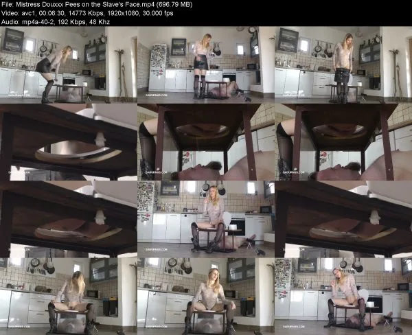 Mistress Douxxx Pees on the Slave’s Face