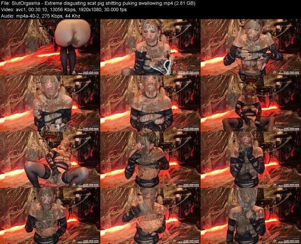 SlutOrgasma – Extreme disgusting scat pig shitting puking swallowing