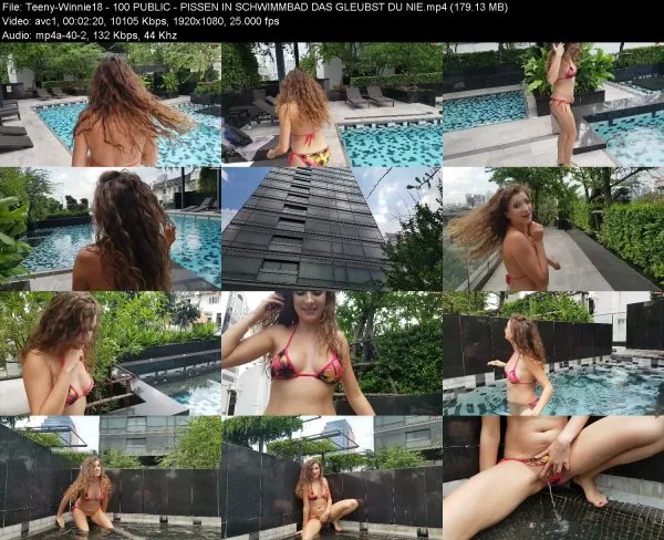 Teeny-Winnie18 – 100 PUBLIC – PISSEN IN SCHWIMMBAD DAS GLEUBST DU NIE
