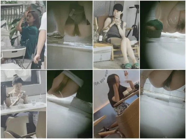 新たに流出した写真❤️ 金と銀のハイヒールを履いた2人の美しい女性がカフェの女性用トイレで排尿している隠しカメラ映像。 Hidden Camera