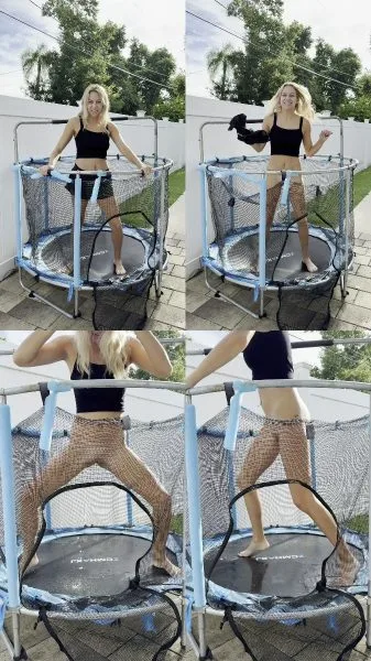 tiffstreatsxoxo – Peeing while jumping on the Trampoline