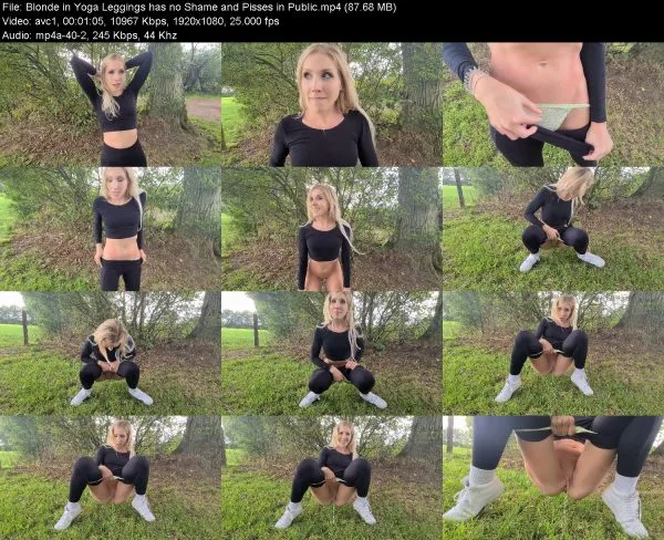 Blonde in Yoga Leggings has no Shame and Pisses in Public