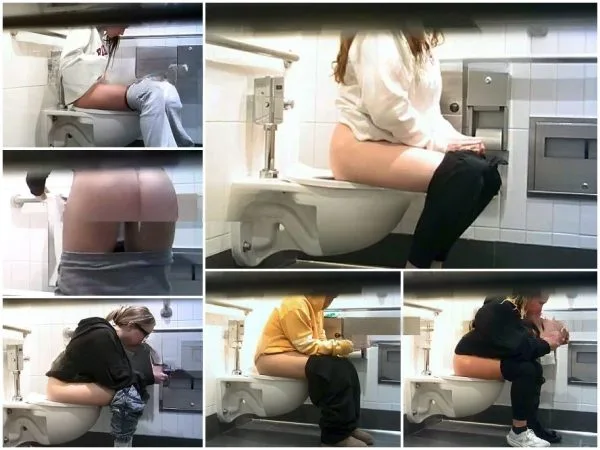 Hot Girls On Student Toilet 4-6 Public Restroom