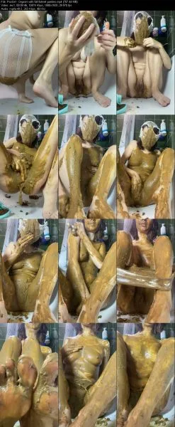 PooGirl – Orgasm with full fishnet panties
