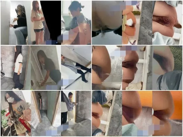新たに流出したトイレの盗撮映像:ある「達人」がオフィスビルの個室トイレに忍び込み、数人の美しい女性同僚が用を足す様子を盗撮している。 Girls…