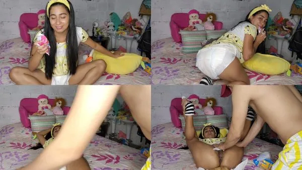 lauracoliin – Dad changes the diaper with a lot of shit