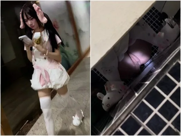[Web限定：オリジナル・無修正・透かしなし] ❤️ 大型リリース：[トイレ撮影] コスプレシリーズ – 白ストッキング＆バニー衣装を身にまとっ…