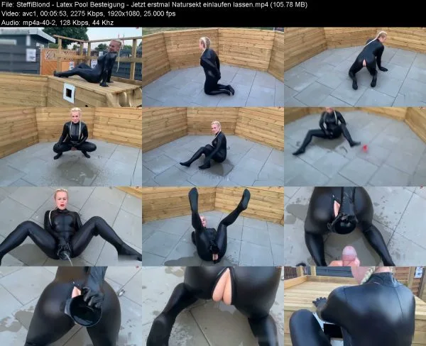 SteffiBlond – Latex Pool Besteigung – Jetzt erstmal Natursekt einlaufen …