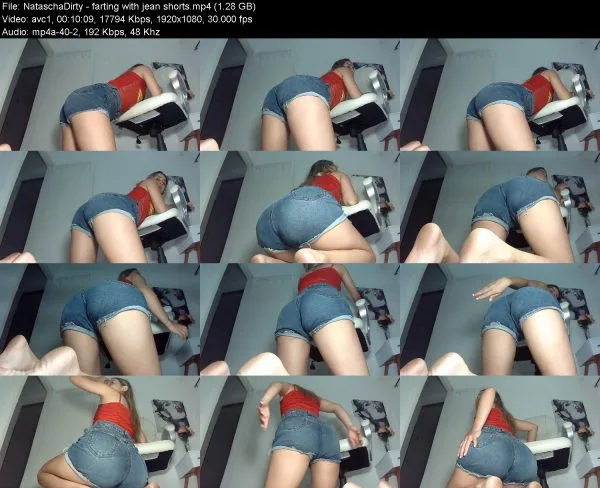 NataschaDirty – farting with jean shorts