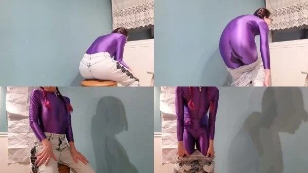 Nerdy Faery – Pooing in my Purple Spandex Body Suit and Lace Jeans