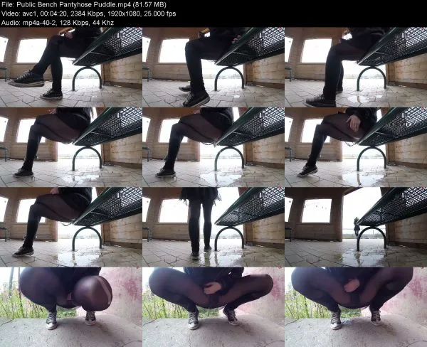 Public Bench Pantyhose Puddle