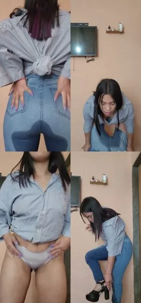 Undressing and redressing after wetting my jeans