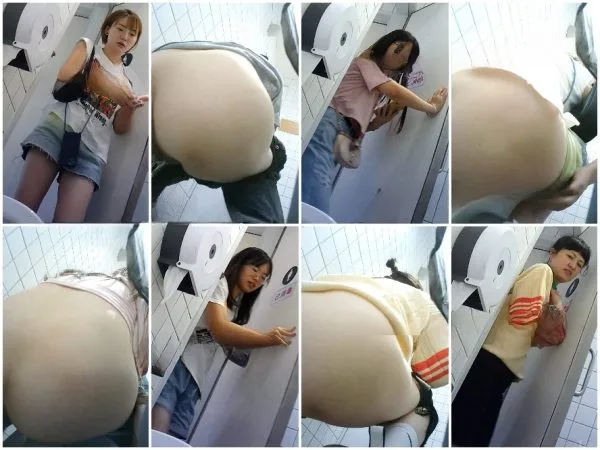 ショッピングモールのパノラマ写真❤️ 大きなお尻の美しい女性たちの4Kクローズアップ