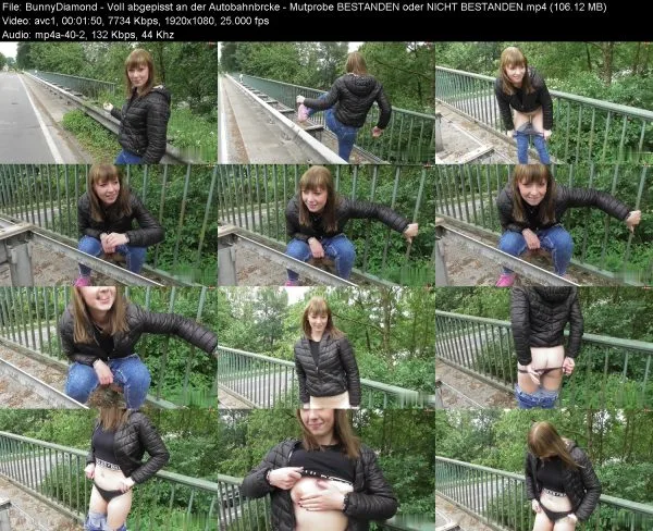 BunnyDiamond – Voll abgepisst an der Autobahnbrcke – Mutprobe BESTANDEN …