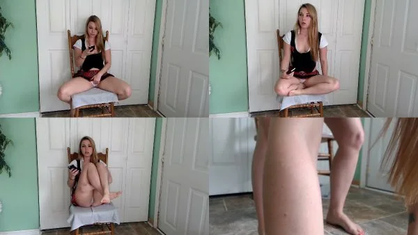 College girl wet her white panties