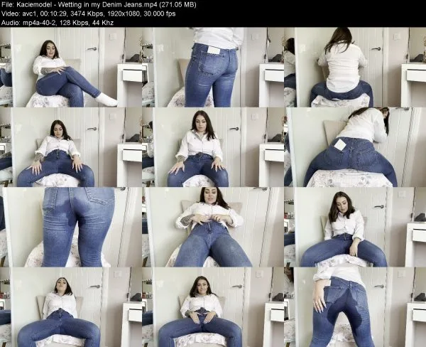 Kaciemodel – Wetting in my Denim Jeans