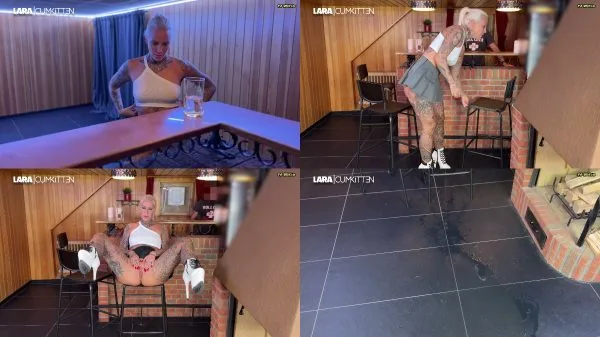 Lara-CumKittin – DREIST Spontan ABGEPISST mitten in der Bar