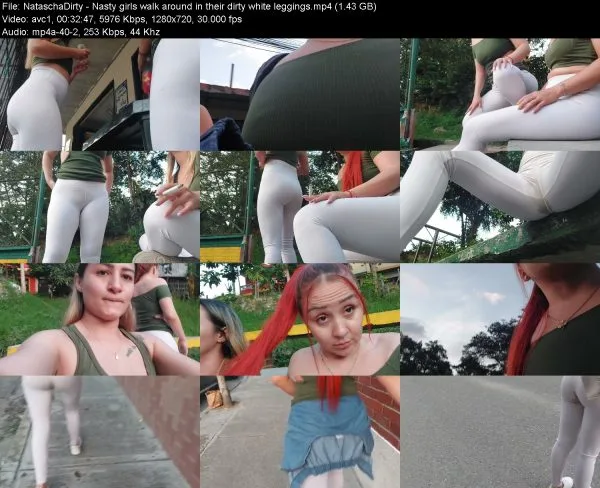 NataschaDirty – Nasty girls walk around in their dirty white leggings