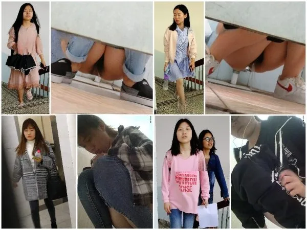 大学街のフルHDパノラマビュー。数人の美しい若い女性が写っている Hidden Camera