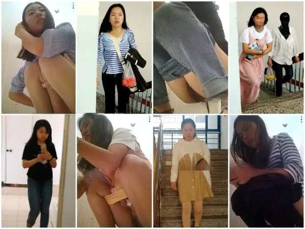 大学街のフルHDパノラマビュー。数人の美しい若い女性が写っている Hidden Camera